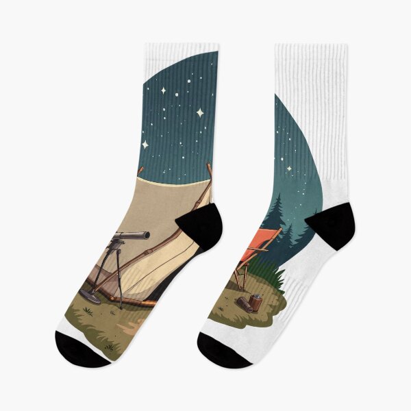 Item preview, Peaceful Camping Tent with Telescope and Chair Under Starry Night Sky in Pine Forest Illustration designed and sold by Mimoshi ⭐⭐⭐⭐⭐.