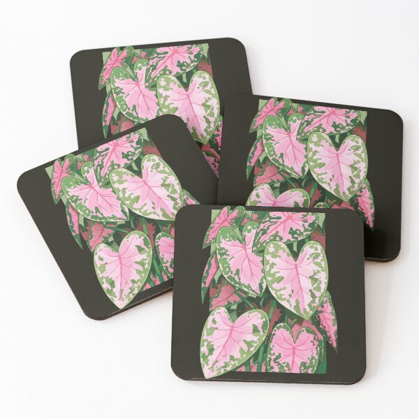 Item preview, Pink and Green Heart-Shaped Leaf Art designed and sold by BrownHorse90s.
