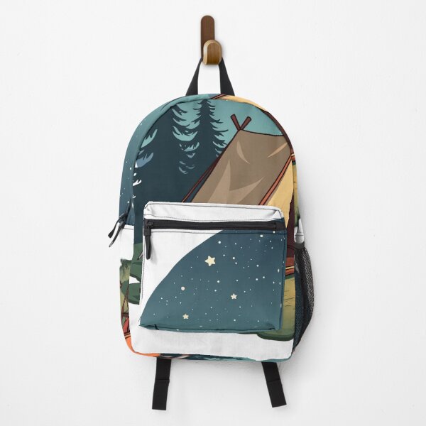 Item preview, Cozy Night Camping Tent Under Starry Sky with Chair and Telescope in Pine Forest Illustration designed and sold by Mimoshi ⭐⭐⭐⭐⭐.