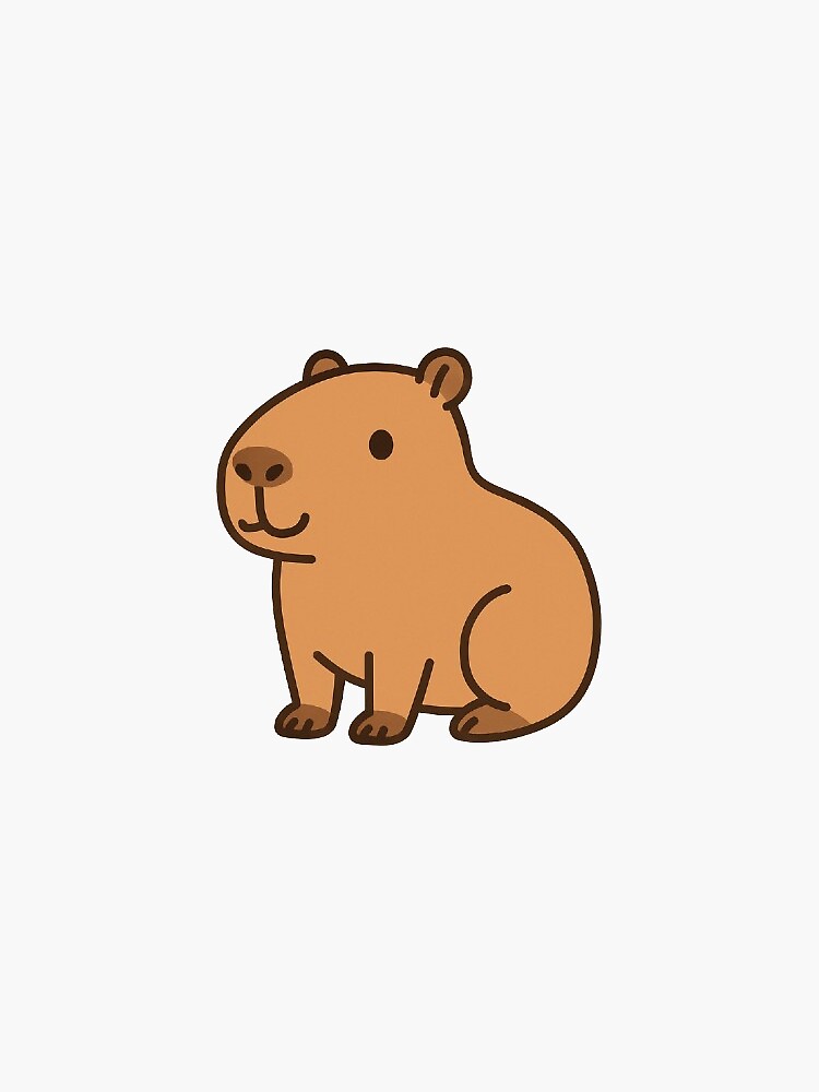 Cute Capybara – Minimalist & Adorable Animal Illustration Sticker