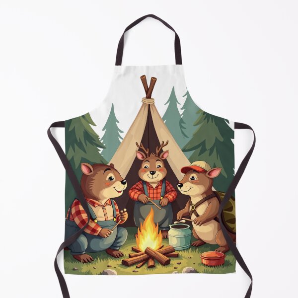 Item preview, Cute Forest Animals Camping Together Around Campfire in Front of Tent Illustration designed and sold by Mimoshi ⭐⭐⭐⭐⭐.