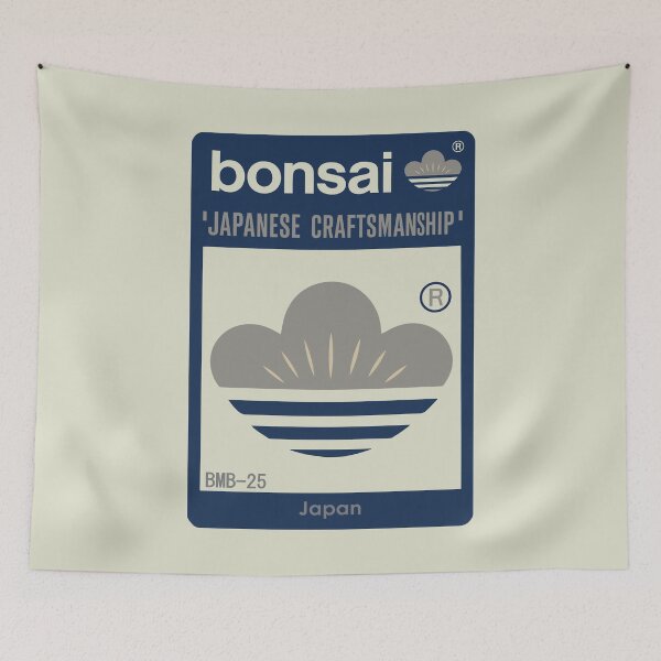 Item preview, Bonsai Japanese Modern Crest Logo　Classic Navy WabiSabi designed and sold by YellowMagicJP.