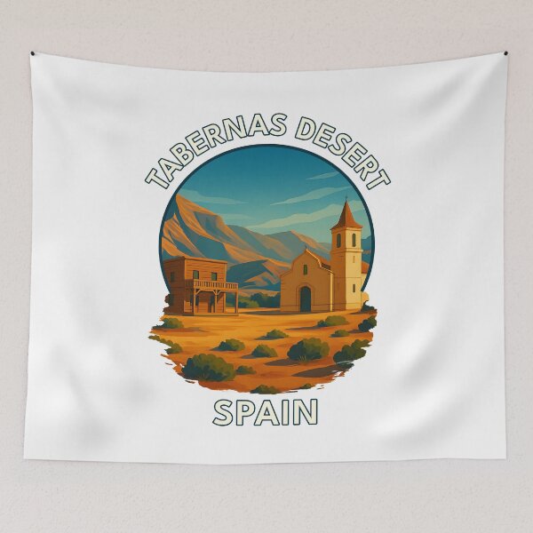 Item preview, Tabernas Desert – Almería Spain Landscape Illustration designed and sold by inkNext.