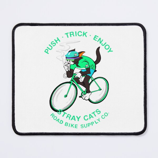 Item preview, STRAY CATS ROAD BIKE SUPPLLY CO. Black cat Tropical Green designed and sold by YellowMagicJP.