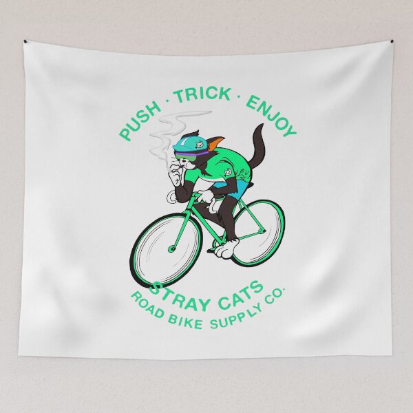 Item preview, STRAY CATS ROAD BIKE SUPPLLY CO.　Black cat　Tropical Green designed and sold by YellowMagicJP.