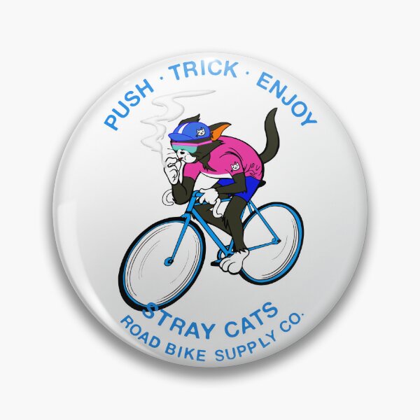 Item preview, STRAY CATS ROAD BIKE SUPPLLY CO.　Black cat　Pink x Navy designed and sold by YellowMagicJP.