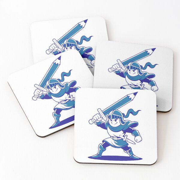 Item preview, Blue Knight with Pencil Sword Artwork designed and sold by MonkiFlipp.