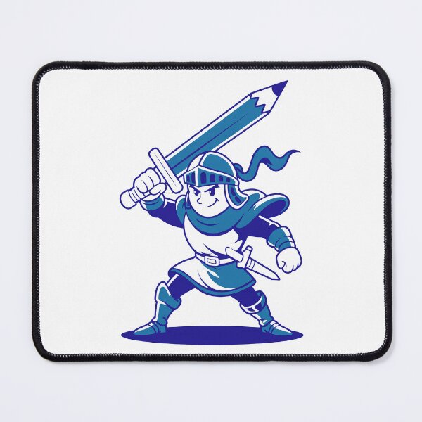 Item preview, Blue Knight with Pencil Sword Artwork designed and sold by MonkiFlipp.
