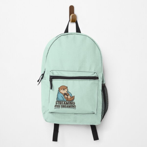 Item preview, Streaming and Dreaming – Cute Cartoon Otter Wrapped in Blanket Watching TV Illustration designed and sold by konthai.familyart.
