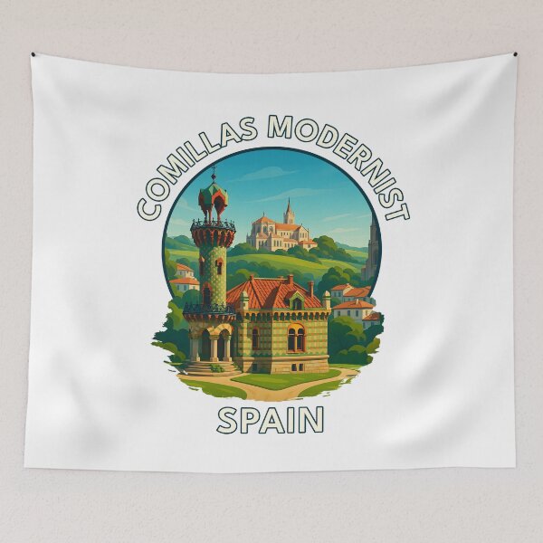 Item preview, Comillas Modernist Village – Cantabria Coastal Architecture Travel Art designed and sold by inkNext.