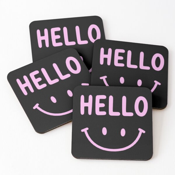 Item preview, HELLO Bright Pink Hello Happy Smiley Face Girls Graphic designed and sold by LUCKYHAPPYFINDS.