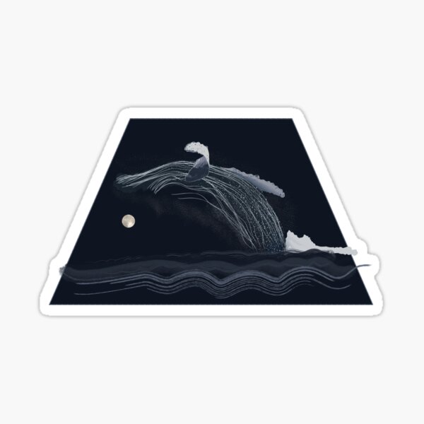 Item preview, Ocean Life Collection Majestic Blue Whale Under the Moon – Minimal Ocean Art designed and sold by Miza Drops.
