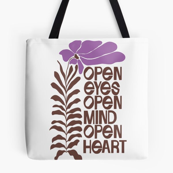 Item preview, Open Eyes Open Mind Open Heart – Retro Floral Typography designed and sold by andry01.