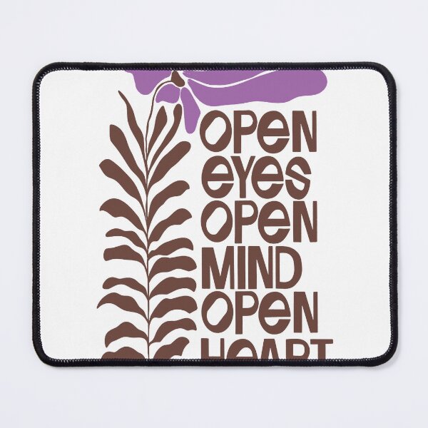 Item preview, Open Eyes Open Mind Open Heart – Retro Floral Typography designed and sold by andry01.