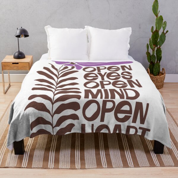 Item preview, Open Eyes Open Mind Open Heart – Retro Floral Typography designed and sold by andry01.