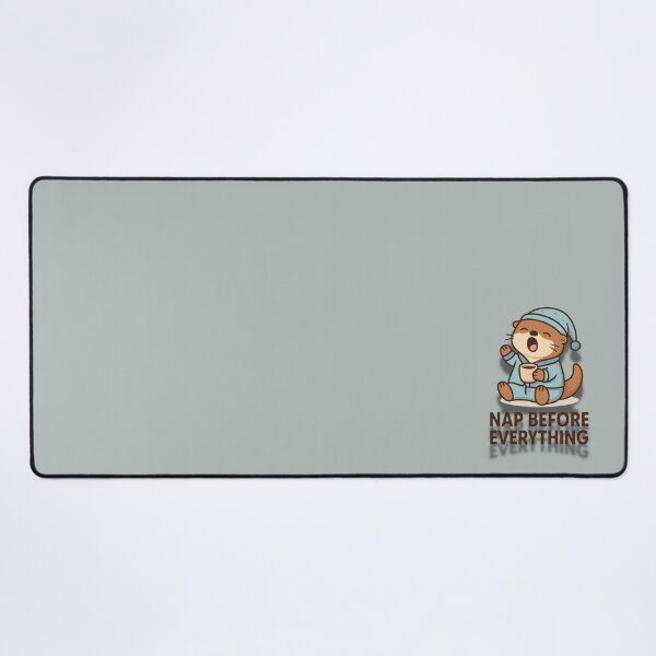Item preview, Nap Before Everything – Cute Cartoon Otter in Pajamas Yawning Illustration designed and sold by konthai.familyart.