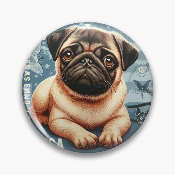 Item preview, Sello postal de perro carlino designed and sold by netz28.