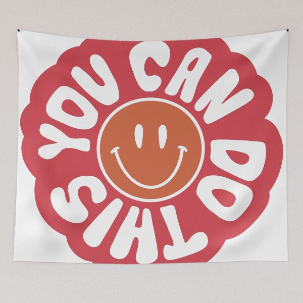 Item preview, You Can Do This – Retro Smiley Flower Motivational Design designed and sold by andry01.