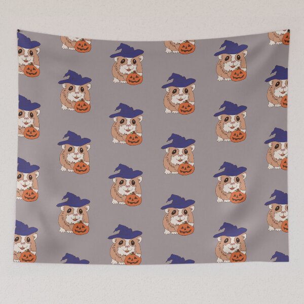 Item preview, Halloween Hamster with purple hat designed and sold by Micki Moxie.
