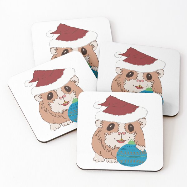Item preview, Christmas Santa Hamster teal bauble designed and sold by Micki Moxie.