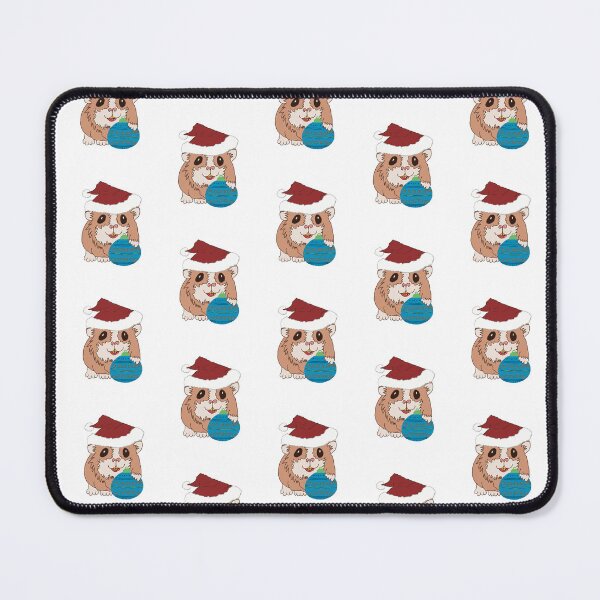 Item preview, Christmas Santa Hamster teal bauble designed and sold by Micki Moxie.