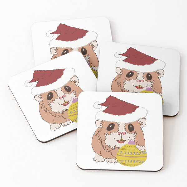 Item preview, Christmas Santa Hamster yellow bauble designed and sold by Micki Moxie.