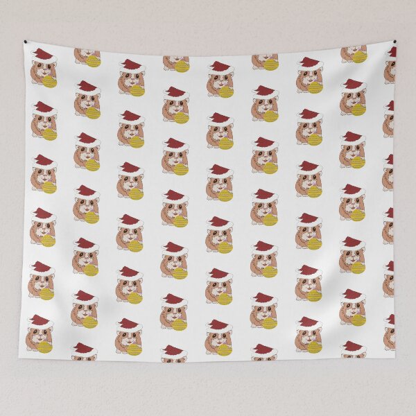 Item preview, Christmas Santa Hamster yellow bauble designed and sold by Micki Moxie.