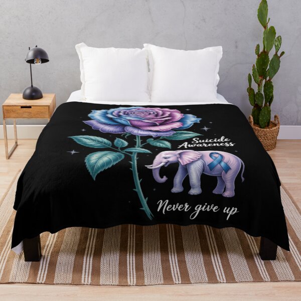 Item preview, Suicide Prevention Awareness Elephant Sunflower Teal Purple designed and sold by aidenpier.