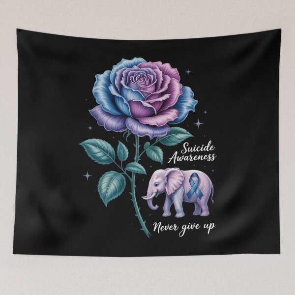 Item preview, Suicide Prevention Awareness Elephant Sunflower Teal Purple designed and sold by aidenpier.