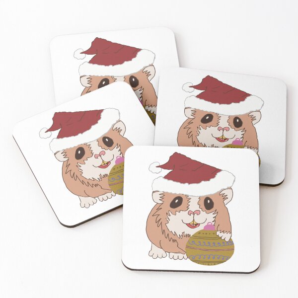 Item preview, Christmas Santa Hamster gold bauble designed and sold by Micki Moxie.
