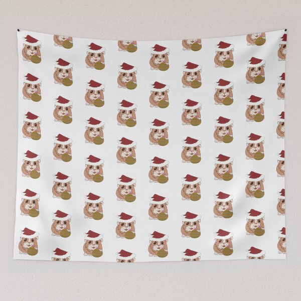Item preview, Christmas Santa Hamster gold bauble designed and sold by Micki Moxie.