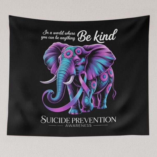 Item preview, Suicide Prevention Awareness Teal Purple Sunflower Elephant designed and sold by aidenpier.