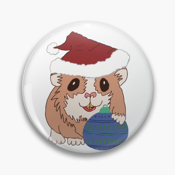 Item preview, Christmas Santa Hamster blue bauble designed and sold by Micki Moxie.