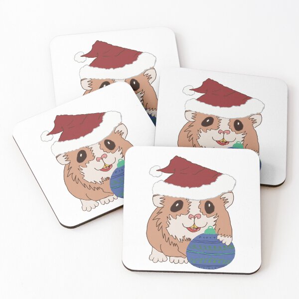 Item preview, Christmas Santa Hamster blue bauble designed and sold by Micki Moxie.