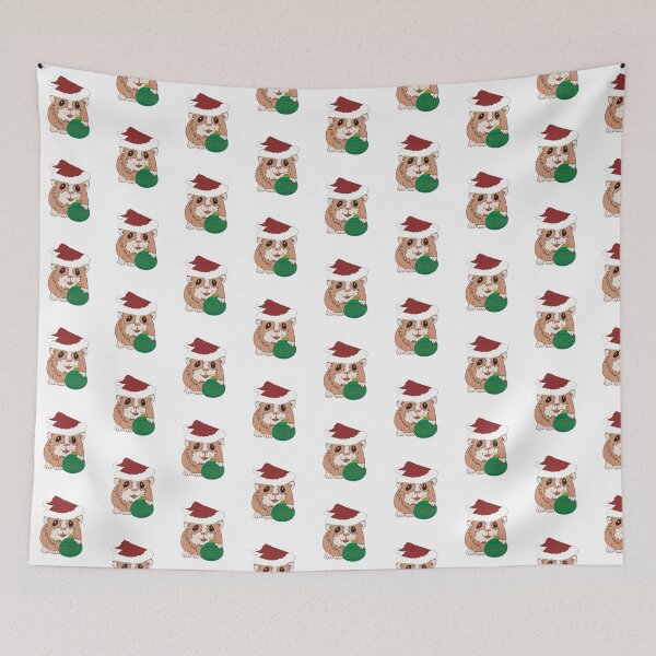 Item preview, Christmas Santa Hamster green bauble designed and sold by Micki Moxie.