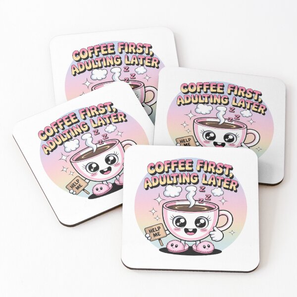 Item preview, Cute Coffee Cup – “Coffee First, Adulting Later” designed and sold by RAKO13.