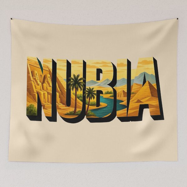Item preview, Nubia - Nile Temples & Ancient Desert Typography Art designed and sold by Myra365Art.