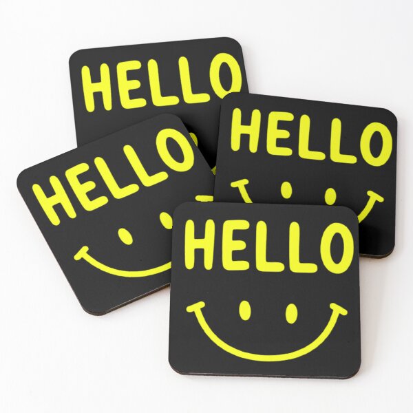 Item preview, HELLO Bright Yellow Hello Happy Smiley Face Girls Graphic designed and sold by LUCKYHAPPYFINDS.