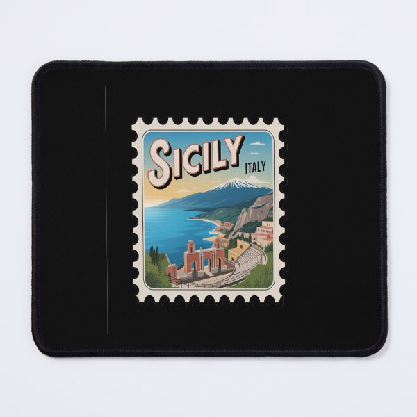 Item preview, Sicily Italy Taormina Coastal View Postage Stamp Sticker designed and sold by stickercuffs.