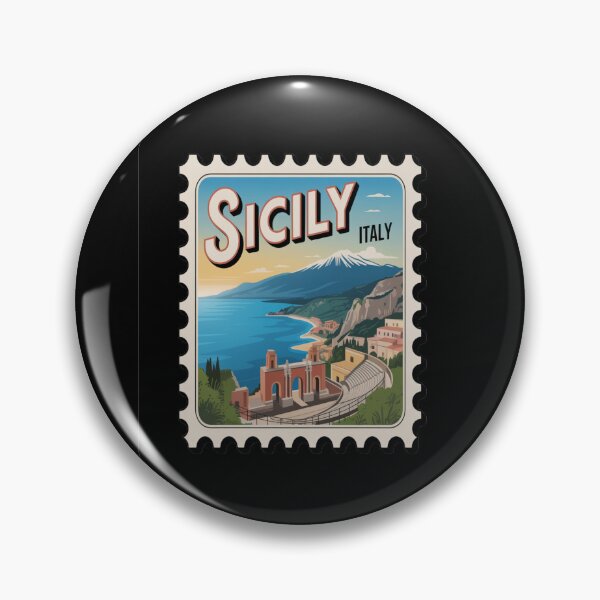 Item preview, Sicily Italy Taormina Coastal View Postage Stamp Sticker designed and sold by stickercuffs.