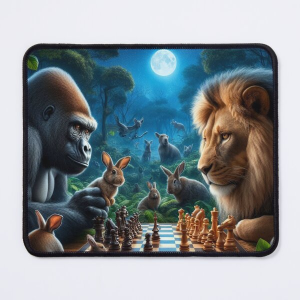 Item preview, gorilla and lion Chess playing designed and sold by Dogandesighn.