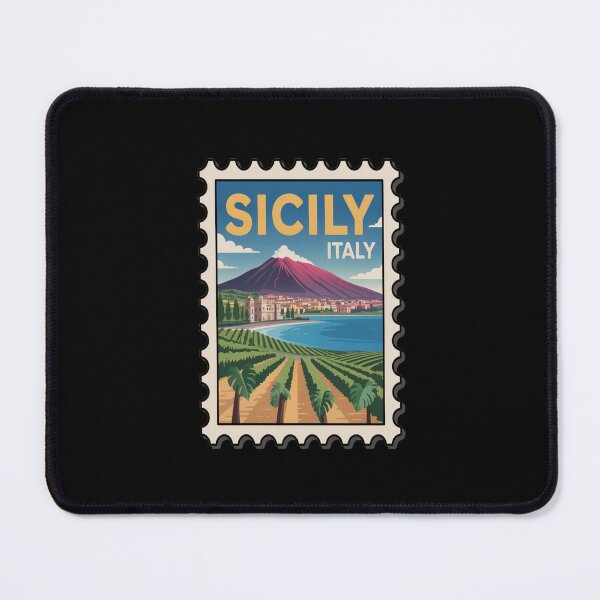 Item preview, Sicily Italy Mt. Etna Scenic View Postage Stamp Sticker designed and sold by stickercuffs.