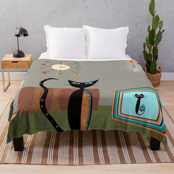 Artikelvorschau, Midcentury Modern Kitty beobachtet ein Kätzchen entworfen und verkauft von WandaRichards.
