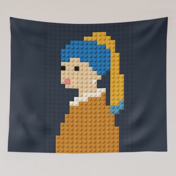 Item preview, Vermeer Girl with a Pearl Earring Block art designed and sold by YellowMagicJP.