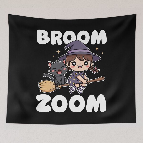 Item preview, BROOM ZOOM - WITCH HALLOWEEN designed and sold by KEF Custom.