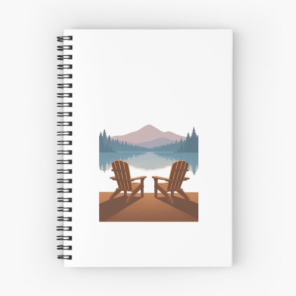 Item preview, Serene Adirondack Sunrise Chairs – Minimalist Lakeview PNG designed and sold by ravinduyas.