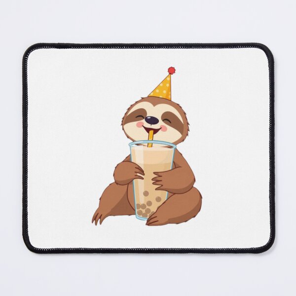 Item preview, Sloth Boba Tea Milk Chocolate Party Hat happy birthday kawaii gift funny christmas happy designed and sold by CheeseBlueprint.