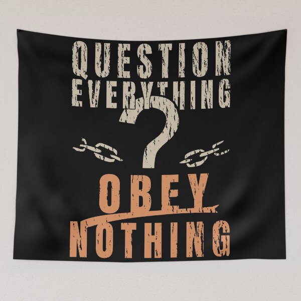 Item preview, Question Everything Obey Nothing – Activist, Rebel & Freedom Statement Vintage Design designed and sold by DG-ShopLT.