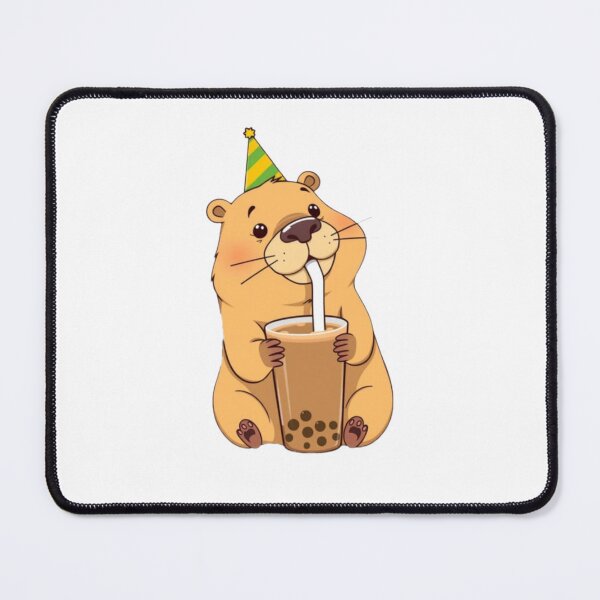 Item preview, Capybara Boba Tea Milk Chocolate Party Hat happy birthday kawaii gift funny christmas happy designed and sold by CheeseBlueprint.