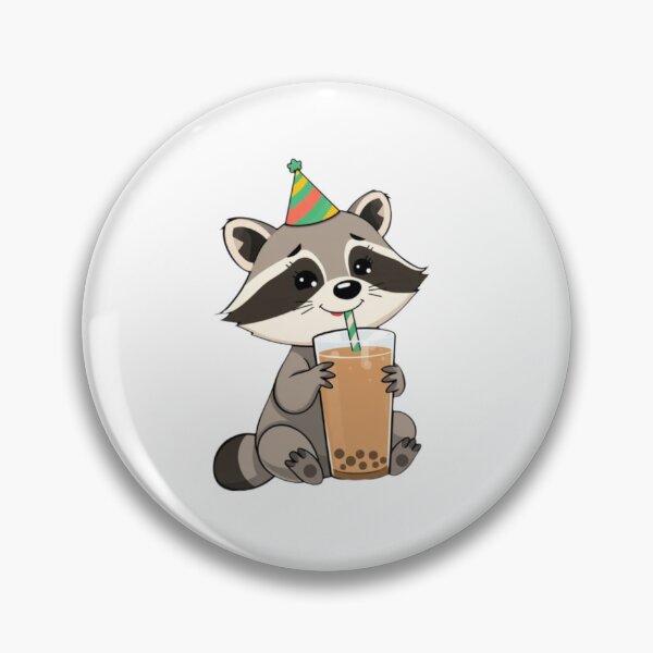Item preview, Raccoon Boba Tea Milk Chocolate Party Hat happy birthday kawaii gift funny christmas happy designed and sold by CheeseBlueprint.